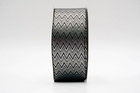 Black-Silver Zigzag Pattern Ribbon_K1767-001